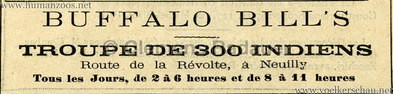 1889 Exposition Universelle Paris - Programme officiel Buffalo Bill's Wild West