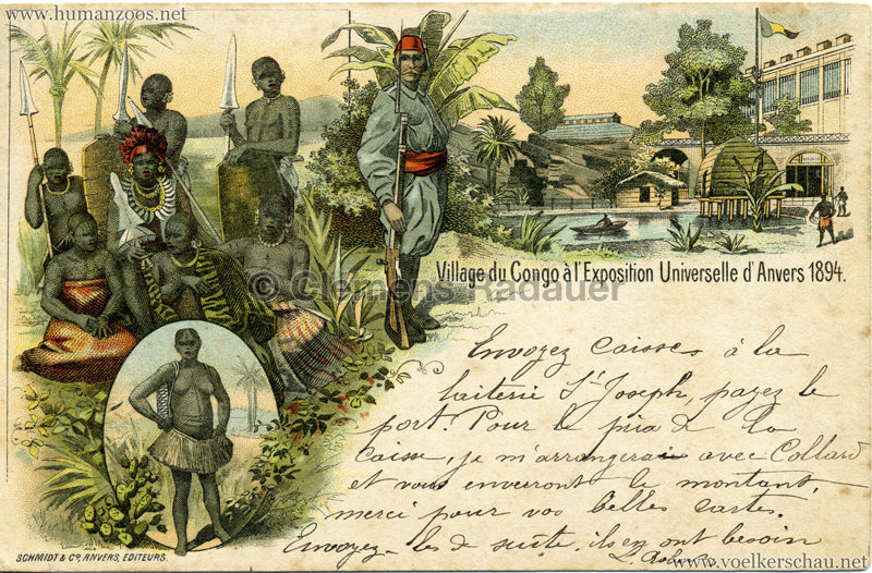 1894 Exposition Universelle d'Anvers - Village du Congo 2 gel. 04.03.1899