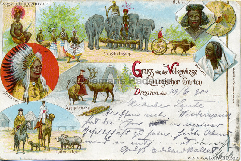 1901 (?) Gruss von der Völkerwiese Zoologischer Garten Dresden