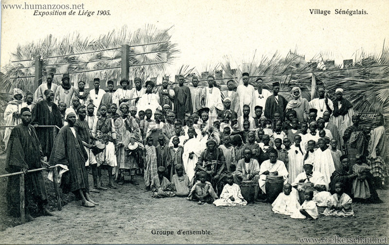 1905 Exposition de Liège - Village Sénégalais - Groupe d'ensemble
