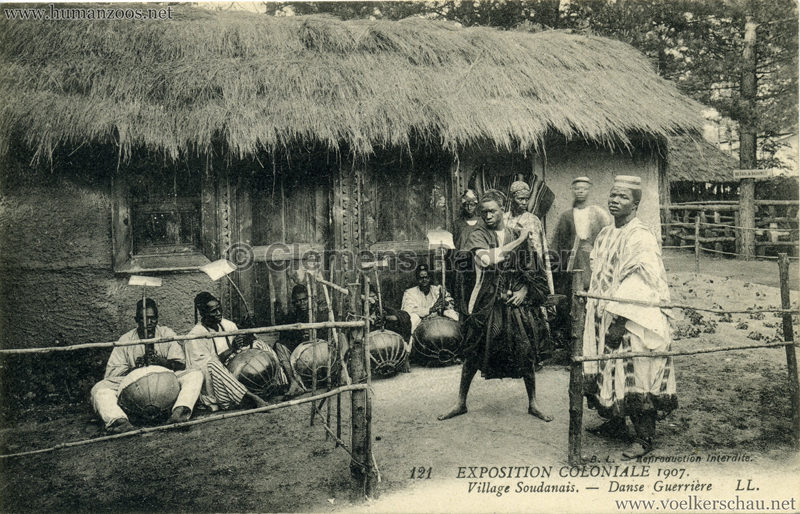 1907 Exposition Coloniale Paris, Bois de Vincennes - 121. Village Soudanais - Danse guerrière