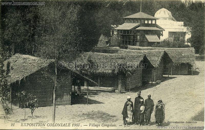 1907 Exposition Coloniale Paris, Bois de Vincennes - 21. Village Congolais