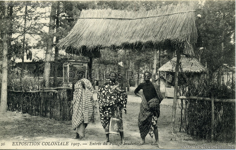 1907 Exposition Coloniale Paris, Bois de Vincennes - 26. Entrée du Village Soudanais