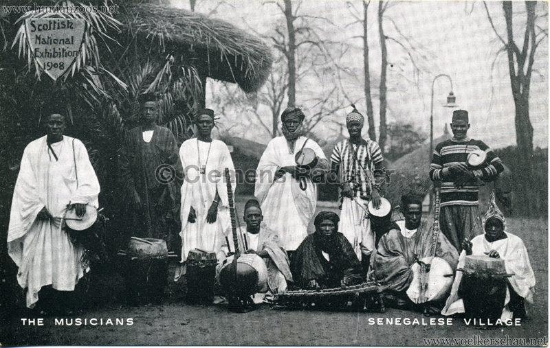 1908 Scottish National Exhibition - Senegalese Village - The Musicians