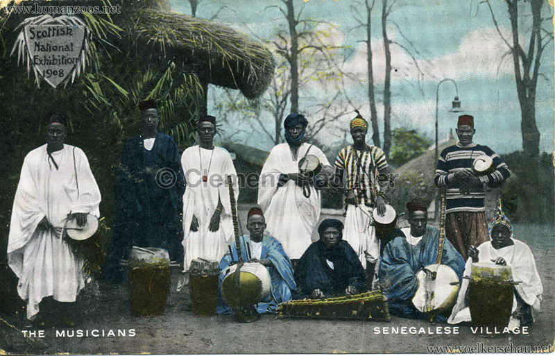 1908 Scottish National Exhibition - Senegalese Village - The Musicians