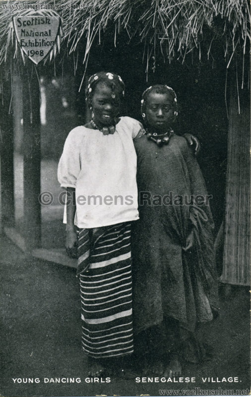 1908 Scottish National Exhibition - Senegalese Village - Young Dancing Girls