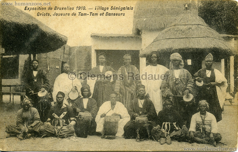 1910 Exposition de Bruxelles - Village Sénégalais - Griots, Jouers de Tam-Tam et Danseurs