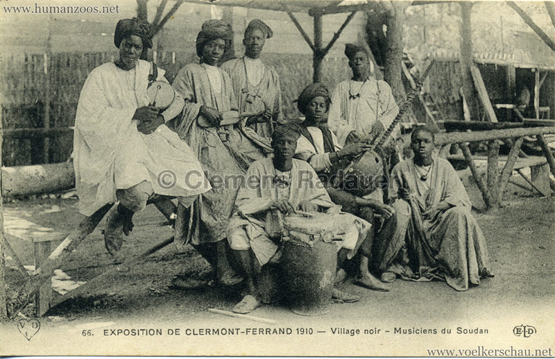 1910 Exposition de Clermont-Ferrand 66. Village Noir - Musiciens du Soudan