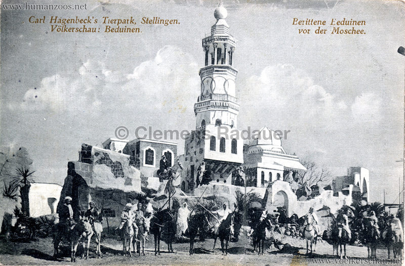1912 Völkerschau Beduinen - Berittene Beduinen vor der Moschee 1