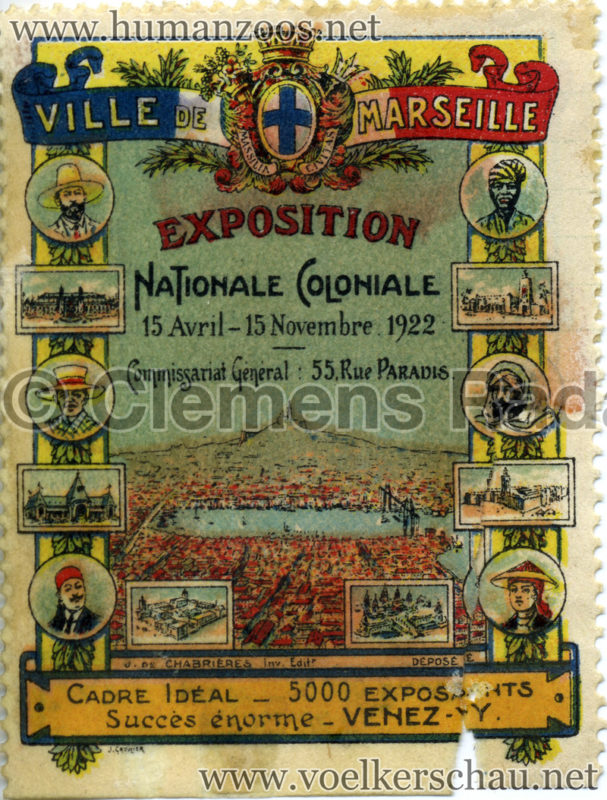 1922 Exposition Coloniale  Marseille - Briefmarke