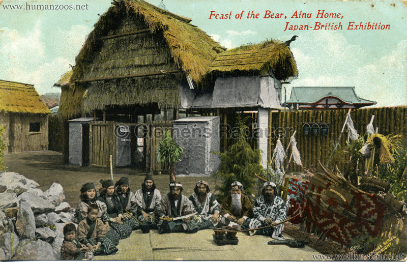 697. Japan-British Exhibition - Feast of the Bear, Ainu Home