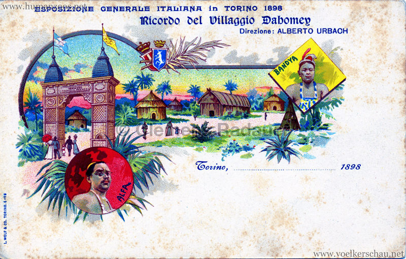 1898 Esposizione Generale Italiana Torino - Villaggio Dahomey