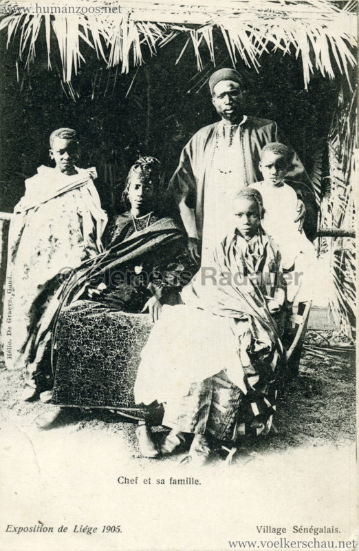 1905 Exposition de Liège - Village Sénégalais - Chef et sa famille