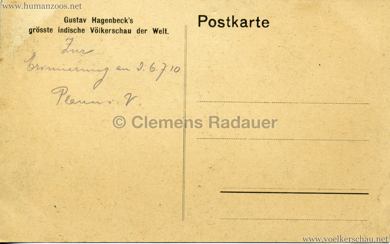 1910:1911:1912 Gustav Hagenbeck's grösste indische Völkerschau der Welt - Elefanten RS