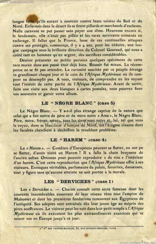 1910 L'Afrique Mystérieuse - Jardin d'Acclimatation PROGRAMM 4