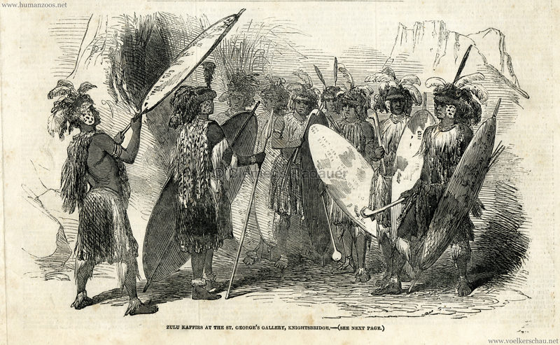 1853.05.28 The Illustrated London News - Zulu Kaffirs at the St. Georges Gallery 1