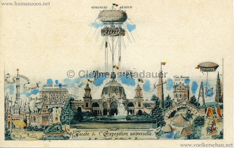 1894 Exposition Universelle d'Anvers - Huttes Congolaises + Pawnee Bill