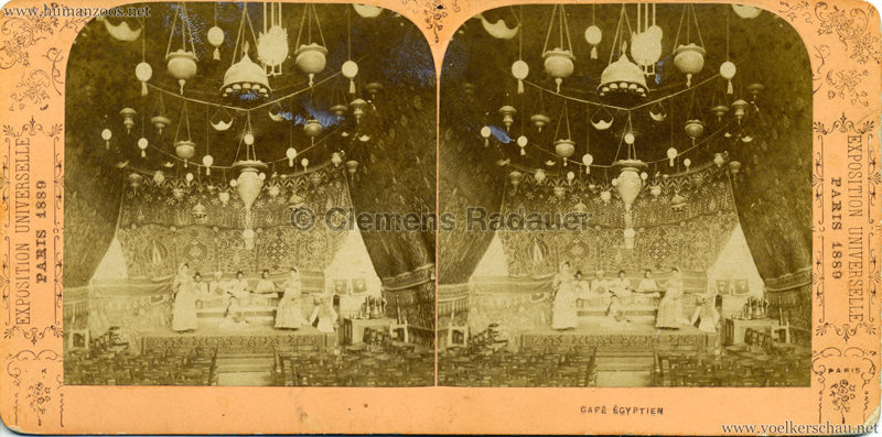 1889 Exposition Universelle Paris - Cafe Egyptien STEREO