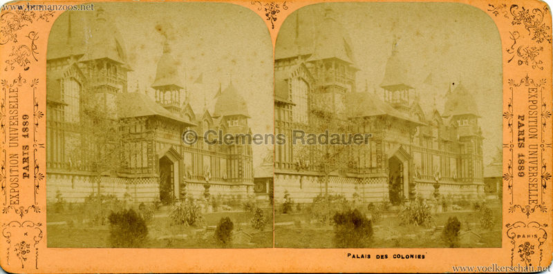 1889 Exposition Universelle Paris - Palais des Colonies STEREO
