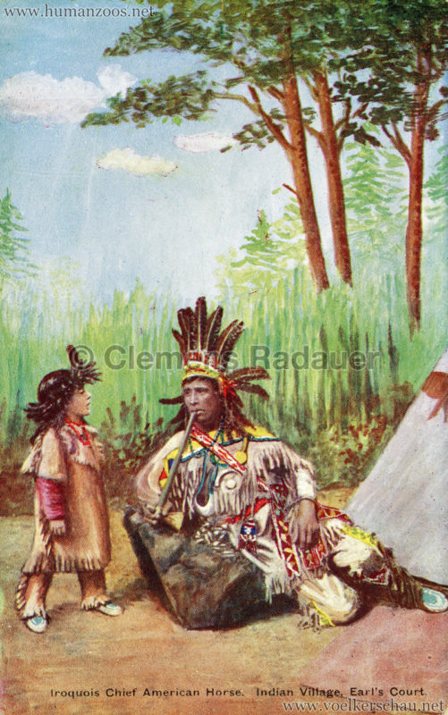 1905 Earl's Court, Indian Village, Iroquois Chief American Horse bunt