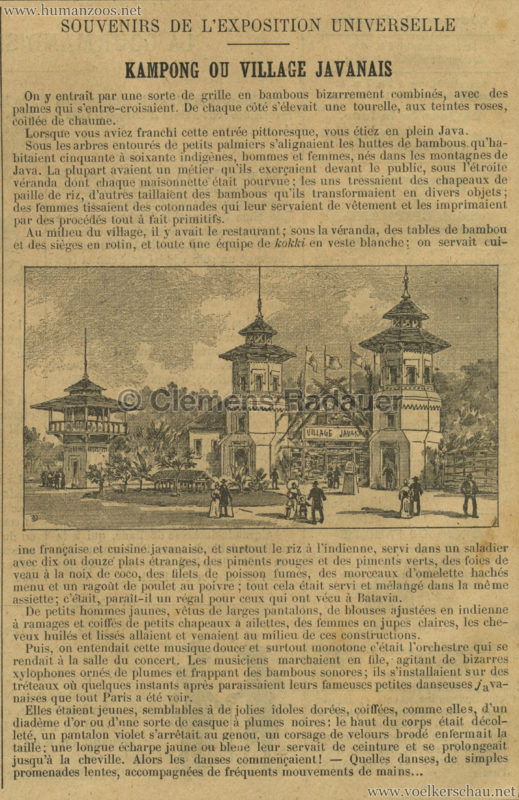 1889 Exposition Universelle Paris - Kampong Javanais