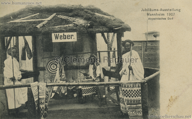 1907 Jubiläumsausstellung Mannheim - Abyssinisches Dorf - Weber