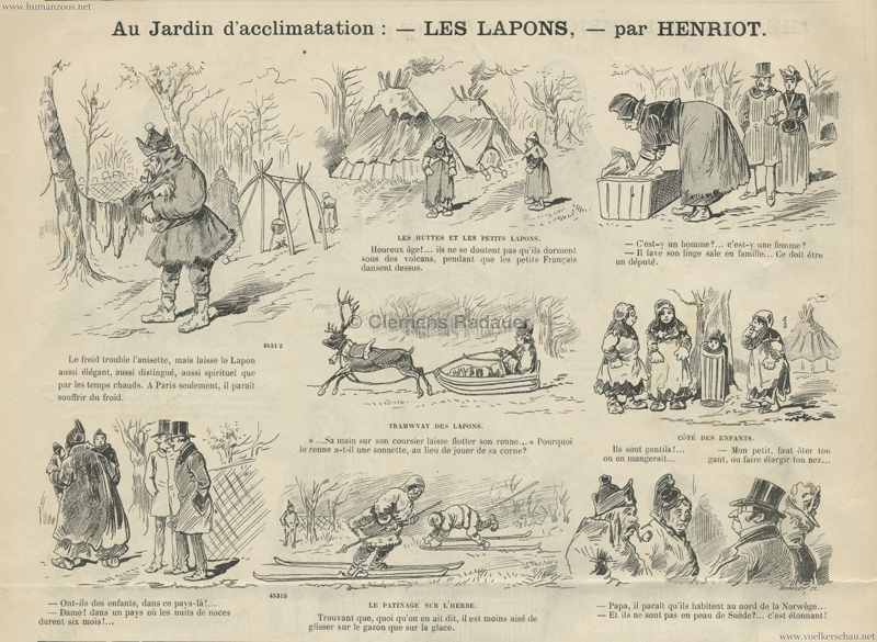 1889.01.26 Journal Amusant - Les Lappons au Jardin d'Acclimatation 1