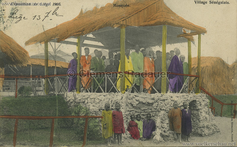 1905 Exposition de Liège - Village Sénégalais - Mosquée bunt