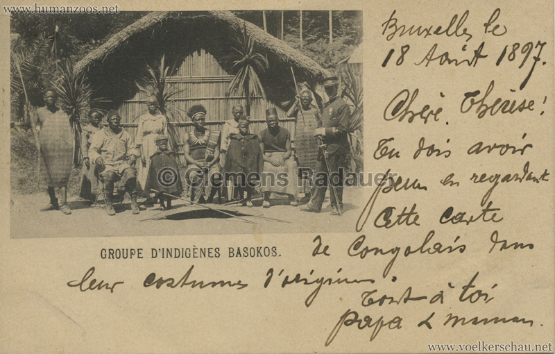 1897 Exposition Internationale de Bruxelles Tervueren - Groupe d'Indigenes Basokos
