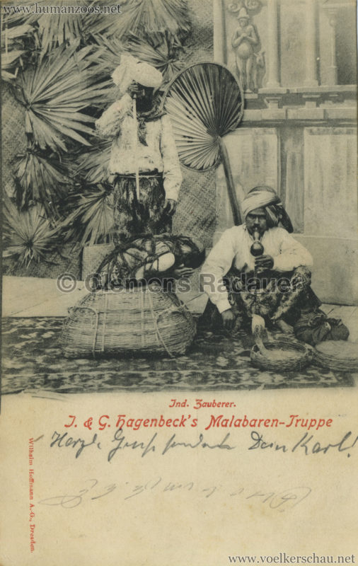 1900:1901 J. & G. Hagenbeck's Malabaren-Truppe - 