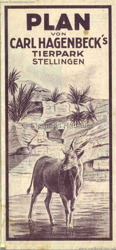 1920er (?) Carl Hagenbeck's Tierpark Plan Titelseite