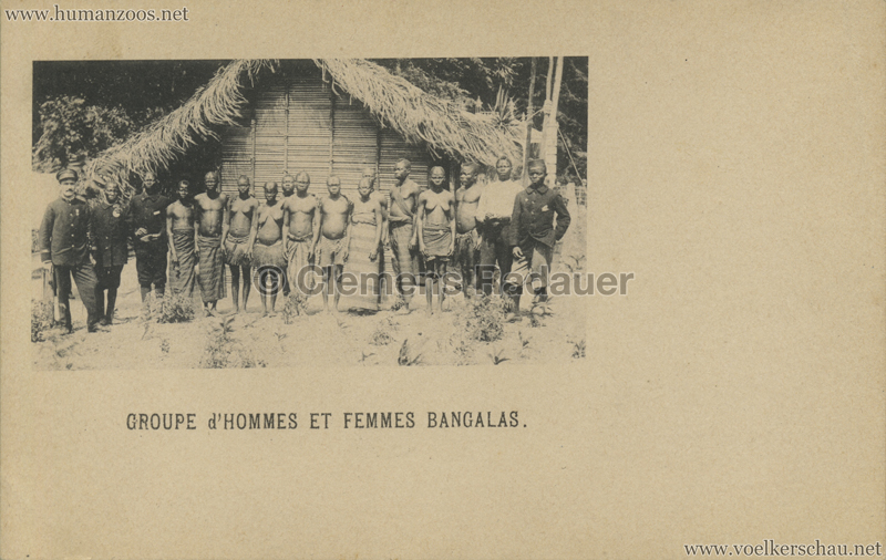 1897 Exposition Internationale de Bruxelles Tervueren - Groupe d'hommes et femmes Bangalas 2