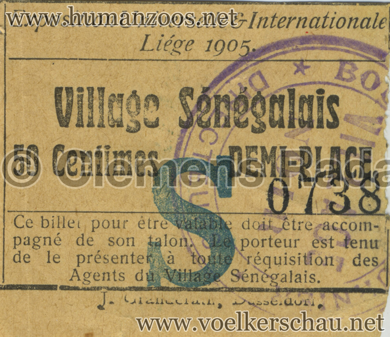 1905 Exposition de Liège - Demi-Place TICKET