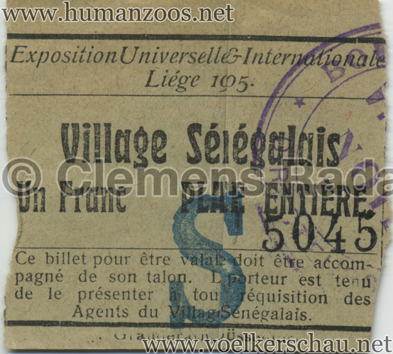 1905 Exposition de Liège - Place Entier TICKET 1