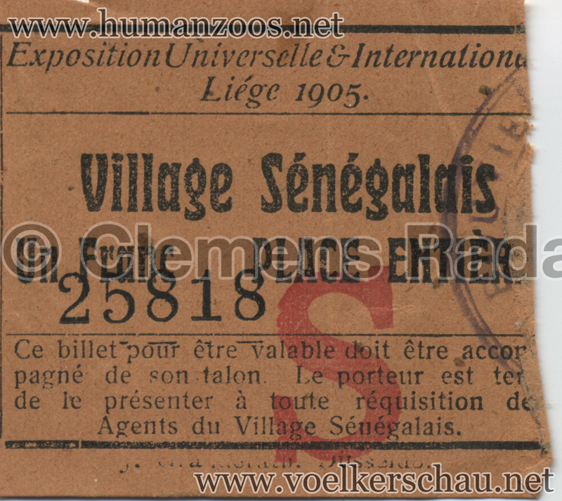 1905 Exposition de Liège - Place Entier TICKET 2