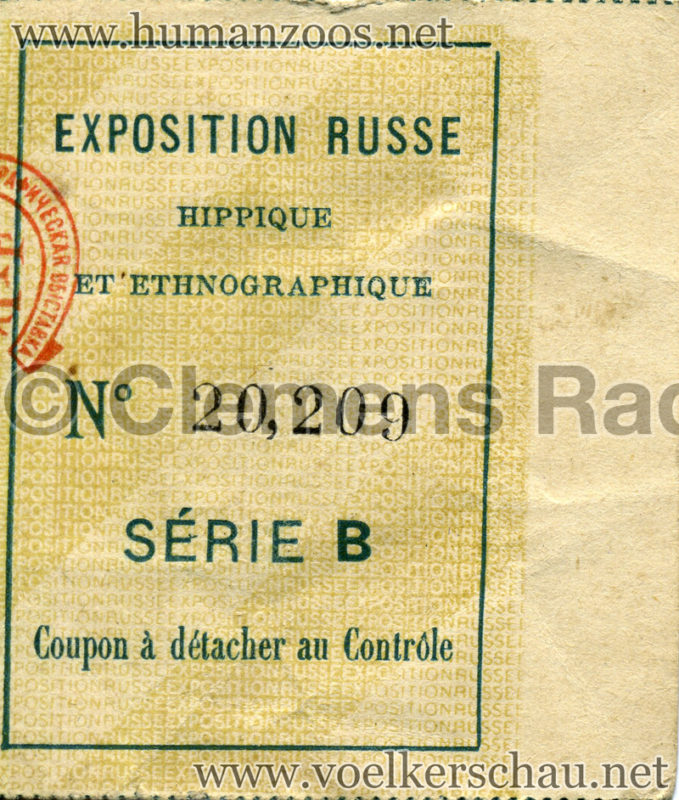 1895 Exposition Russe Hippique et Ethnographique TICKET 4
