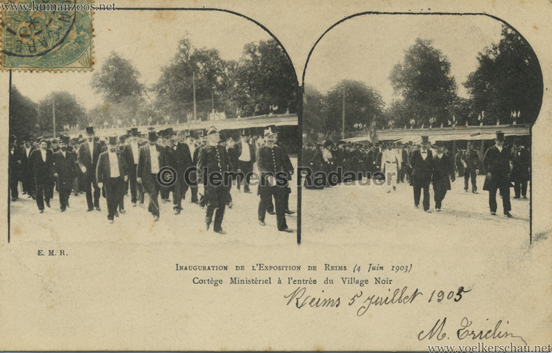1903 Exposition de Reims - Cortege Ministeriel a l'entree du Village Noir