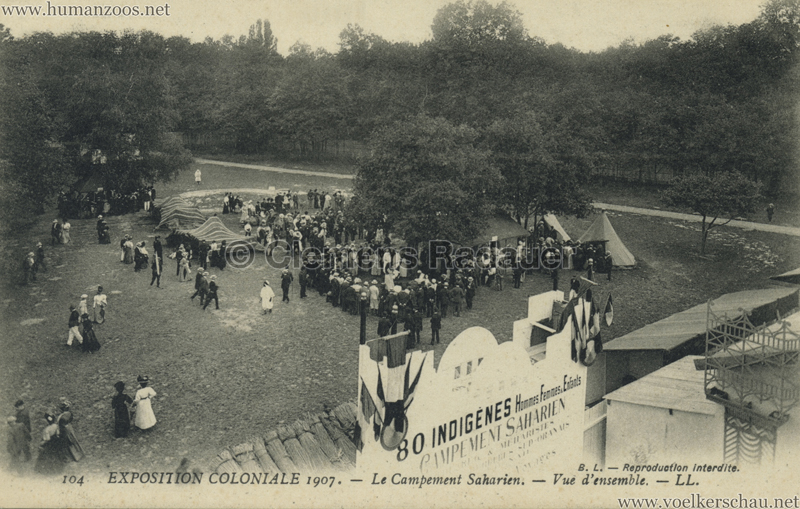 1907 Exposition Coloniale Paris, Bois de Vincennes - 104. Le Campement Saharien