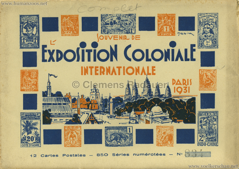 1931 Exposition Coloniale Internationale Paris Serie 834 0