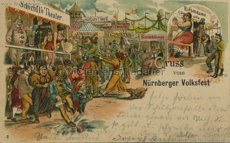1899 Gruss vom Nürnberger Volksfest - Kannibalen
