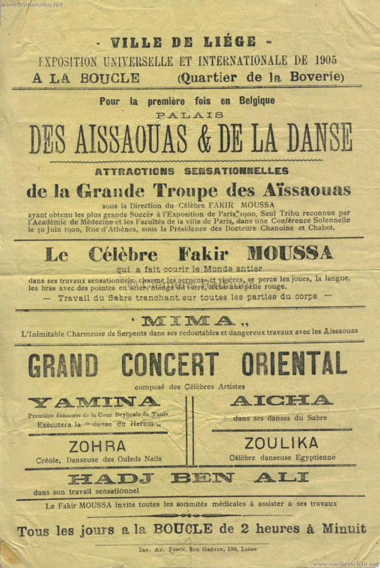 1905 Exposition de Liège - Des Aussaouas & de la Danse:Fakir Mousa