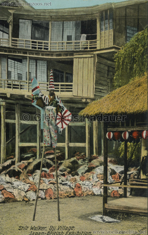1910 Japan-British Exhibition 698. Japan-British Exhibition - Uji Village - Stilt Walker