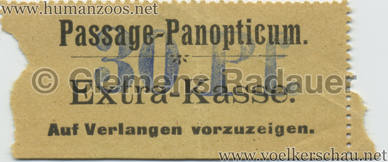 EINTRITTSKARTE Passage-Panopticum 30 Pf