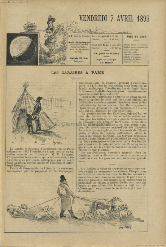 1893.04.07 Les Caraibes a Paris
