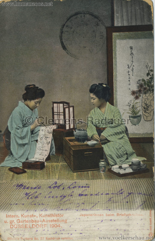 1904 Internationale Kunst- u. Gartenbau-Ausstellung Düsseldorf - Japanerinnen beim Briefschreiben