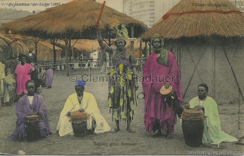1905 Exposition de Liège - Village Sénégalais - Sakoky griot danseur bunt