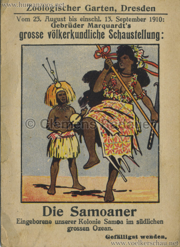 Gebrüder Marquardt's völkerschaftliche Schaustellung Die Samoaner Dresden FLYER