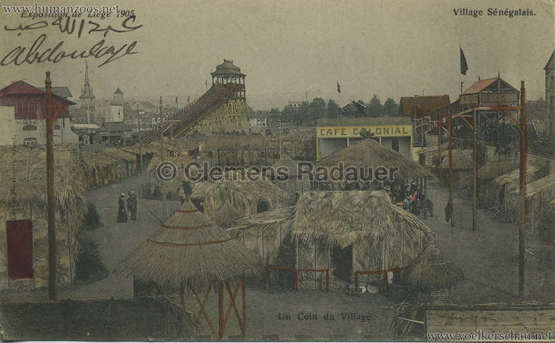 1905 Exposition de Liège - Village Sénégalais - Un coin du Village V 1 bunt ABDOULAYE