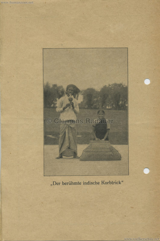1926 John Hagenbeck's Indienschau PROGRAMM 4
