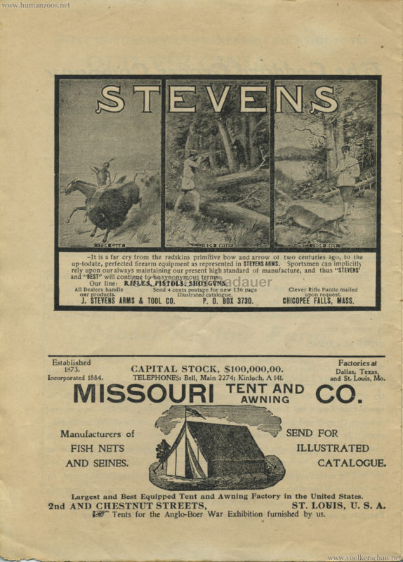 1904 St Louis Exhibition - Anglo-Boer War PROGRAM 10